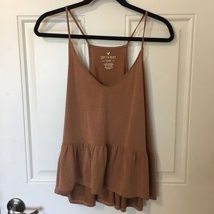 tan peplum cami